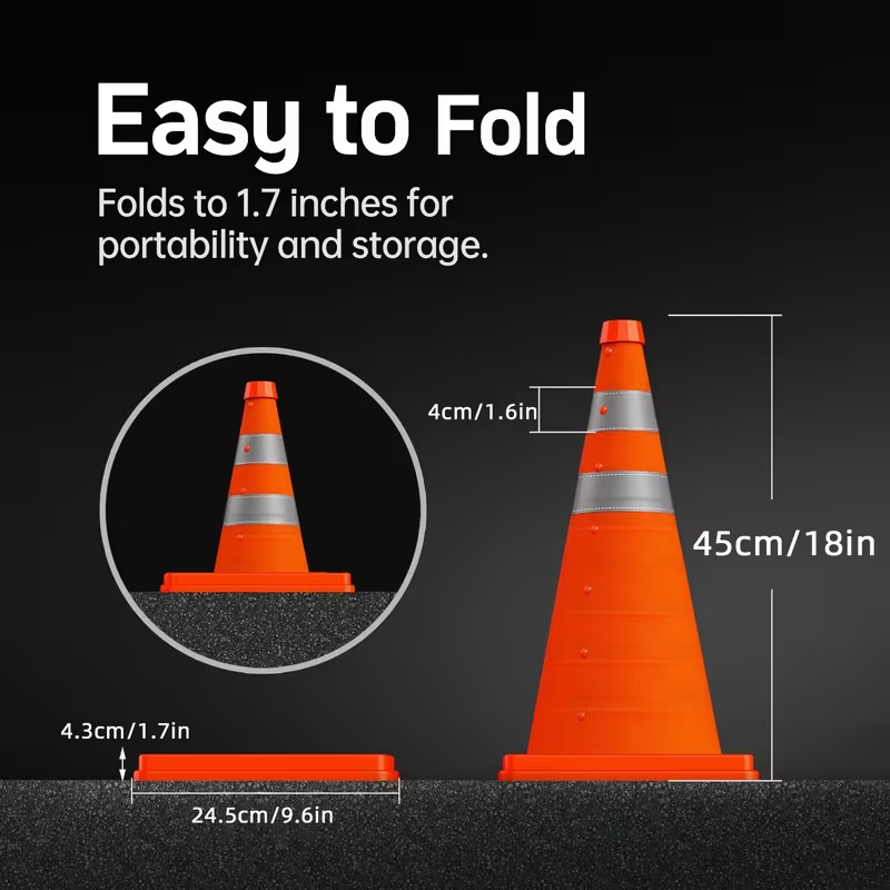 Road Traffic Cone - Conos de tráfico telescópicos plegables de